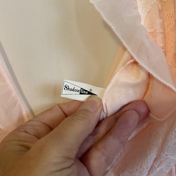 Shadowline Soft Pink Lace Trim Robe and Nightgown Set. Size S.  Vintage. - Picture 3 of 12
